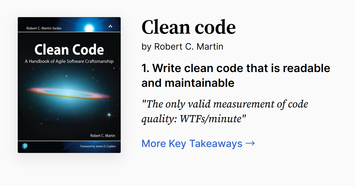 Clean Code Book (Photo Credit: SoBrief)